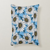 デイジー、青い花の野生の花 アクセントクッション (正面(垂直))