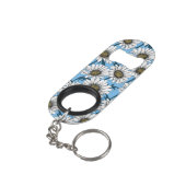 デイジー、青い花の野生の花 キーホルダー栓抜き (裏面アングル)