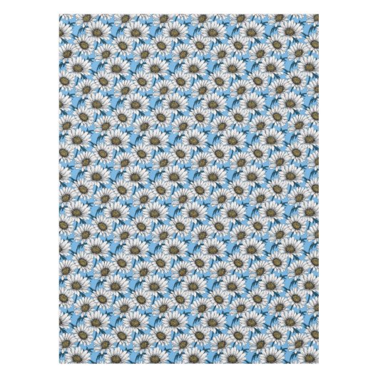 デイジー、青い花の野生の花 テーブルクロス (正面)