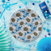 デイジー、青い花の野生の花 ペーパープレート (パーティー)