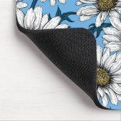 デイジー、青い花の野生の花 マウスパッド (コーナー)