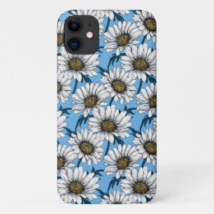 デイジー、青い花の野生の花 iPhone 11 ケース