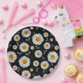 デイジー（黒） ペーパープレート (パーティー)