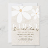 デイジー 1歳の誕生日パーティーテーマ 招待状 (正面)