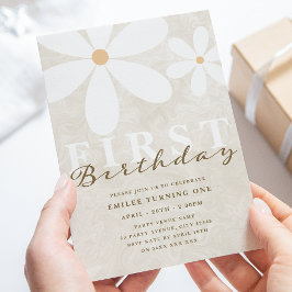 デイジー 1歳の誕生日パーティーテーマ 招待状