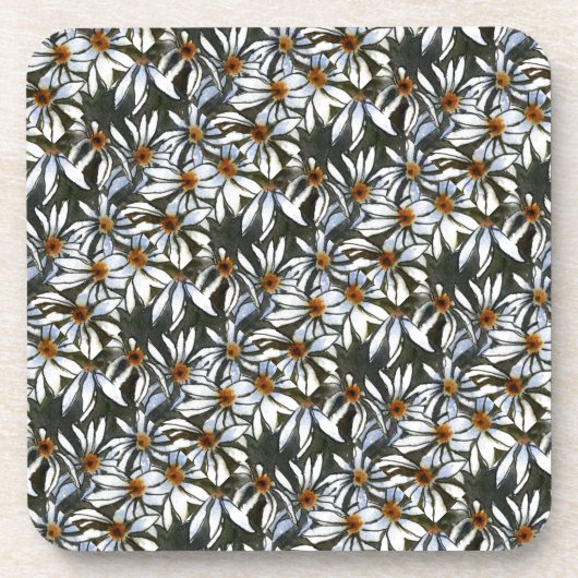 「デイジー#2タイルパターン」フローラコースターセット コースター (正面)