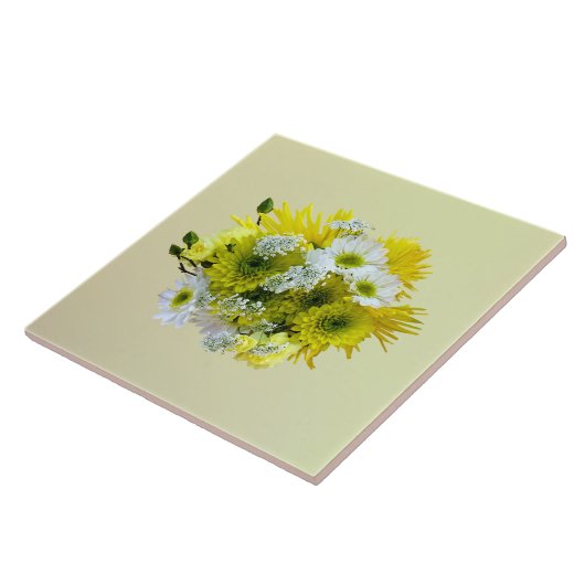 デイジー、MumsとQueen Anne's Lace Bouquet タイル (側面)