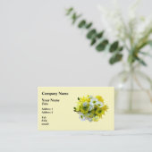 デイジー、MumsとQueen Anne's Lace Bouquet 名刺 (スタンド正面)