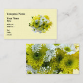 デイジー、MumsとQueen Anne's Lace Bouquet 名刺 (正面/裏面)