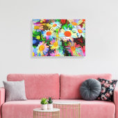 デイジー-| Zazzle_Growshop。 キャンバスプリント (インサイチュ (リビング))