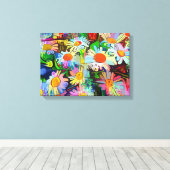 デイジー-| Zazzle_Growshop。 キャンバスプリント (インサイチュ (ウッドフロア))