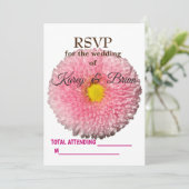 デイジーBlossom RSVPフォトカード 招待状 (スタンド正面)