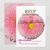 デイジーBlossom RSVPフォトカード 招待状 (正面/裏面)