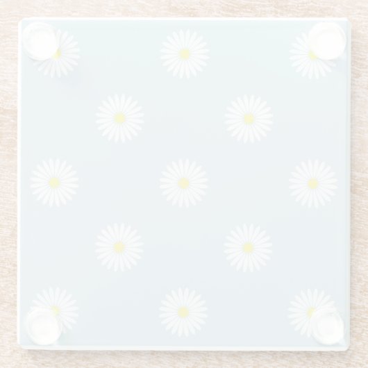 デイジーBlue Glass Co上の淡い色の例示的なパターン ガラスコースター (裏面)