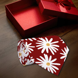 デイジーMaroonPersonalizeイニシャル ネクタイ