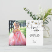 デイジーThank Youフォトカード – 白 招待状 (スタンド正面)