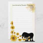 デイジーUnicornひな形(行付き) 便箋 (正面/裏面)