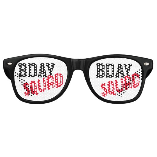 デイスクワッド白黒&レッドバースデーパーティー レトロサングラス (正面)