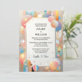 デイスターズグラムブライトパステルグラデーショングリッター結婚ズ 招待状 (スタンド正面)