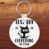 デイストレおもしろいストキャットブラック先生生徒試験 キーホルダー (正面)