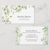 デイスパエレガントとサロン緑葉水彩 名刺 (正面/裏面)