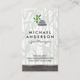 デイスパバンブーウッドトリムとロゴ 名刺