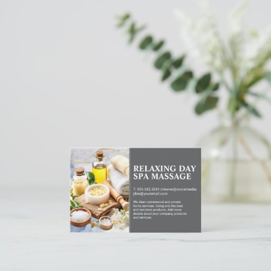 デイスパ油と塩 | 美しいヘルス 名刺 (スタンド正面)