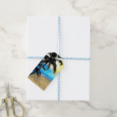 デイタイムビーチ&パームツリーズトロピカルギフトラベル ギフトタグ (より糸付き)