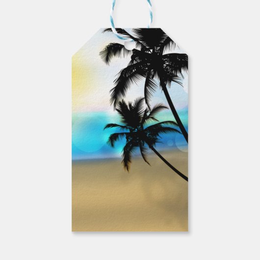 デイタイムビーチ&パームツリーズトロピカルギフトラベル ギフトタグ (裏面)
