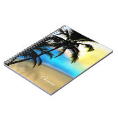 デイタイムビーチ&パームツリーズトロピカルノート ノートブック (左側)