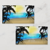 デイタイムビーチ&パームツリーズトロピカルビジネスカード 名刺 (正面/裏面)