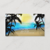 デイタイムビーチ&パームツリーズトロピカルビジネスカード 名刺 (裏面)