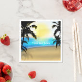 デイタイムビーチ&パームツリーズビーチ結婚式ナプキンス スタンダードカクテルナプキン (インサイチュ)