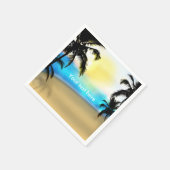 デイタイムビーチ&パームツリーズビーチ結婚式ナプキンス スタンダードカクテルナプキン (角)