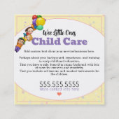 デイチャイ気にド気に2000ベビーシッター広場 スクエア名刺 (裏面)