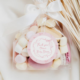 デイティボーピンクの手を引いた波状のフレームを感謝していお客様 ラウンドシール