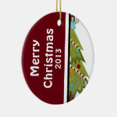 デイテッドカスタムフォトクリスマスツリーオーナメント セラミックオーナメント (右)