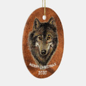 デイテッドカスタム・ウルフ・ウルフ動物自然・アート セラミックオーナメント (右)