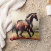 デイテッドランニングクリスマスの茶色の馬 クッション (ブランケット)