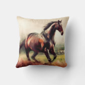 デイテッドランニングクリスマスの茶色の馬 クッション (裏面)