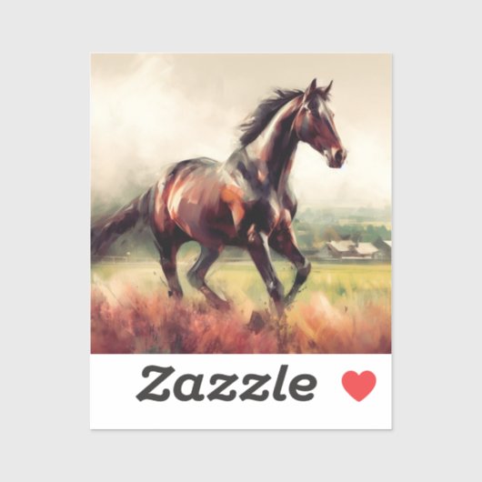 デイテッドランニングクリスマスの茶色の馬 シール (シート)