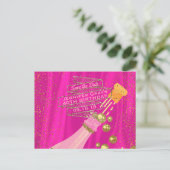 デイトウーマンズエレガントシャンパン誕生日を保存 案内ポストカード (スタンド正面)