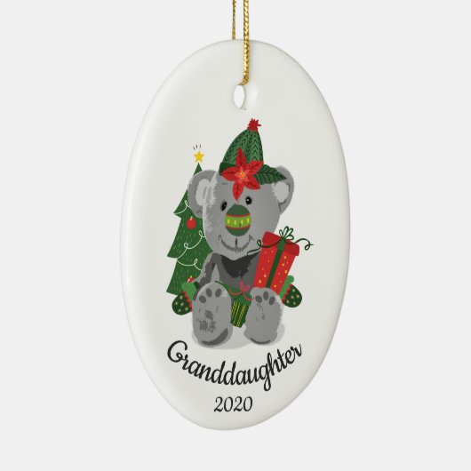 デイトカスタムクリスマステディベアかわいい玩具動物 セラミックオーナメント (右)