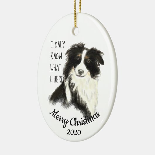 デイトクリスマスウォーター縁どカラーコリードッグ引用文 セラミックオーナメント (左)