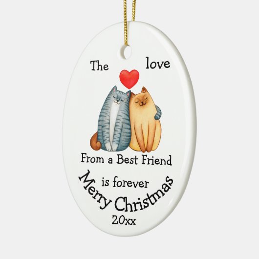 デイトクリスマスキャットラブ最高のアド引用文 セラミックオーナメント (左)