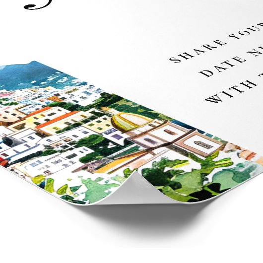 デイトナイトアイディアアマルフィレモンブライダルシャワーサイン ポスター