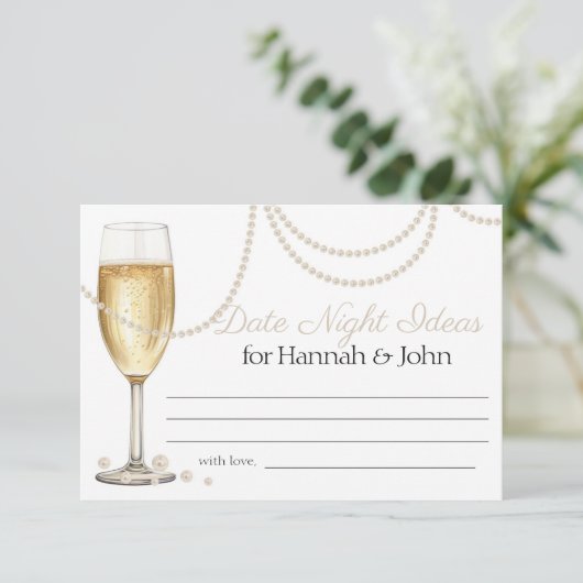 デイトナイトアイディアズピアスプロセッコブライダルシャワー エンクロージャーカード (スタンド正面)