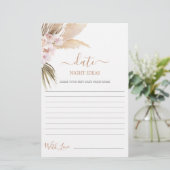 デイトナイトアイディアパンパスグラスブライダルシャワーカード (スタンド正面)