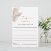 デイトナイトアイディアパンパスグラスブライダルシャワーカード (スタンド正面)