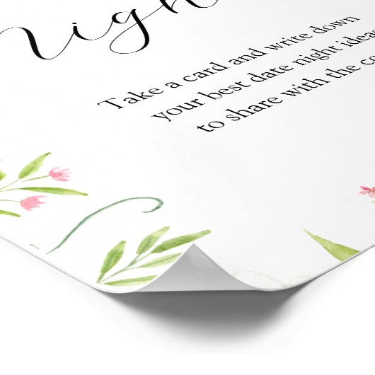 デイトナイトアイディアブライダルティーシャワーサイン ポスター (角)